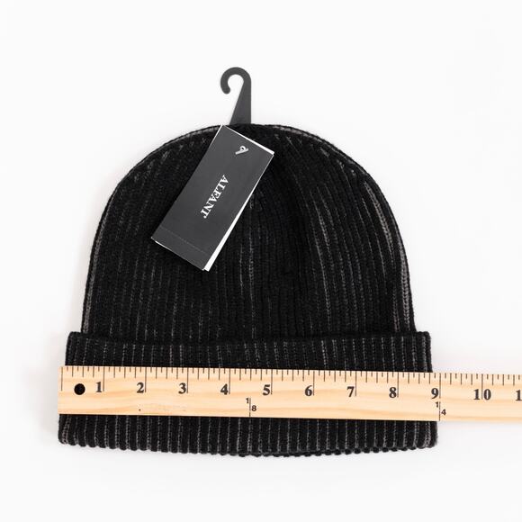 Alfani Men Two-Tone Plated Beanie Black One Size - Picture 8 of 9